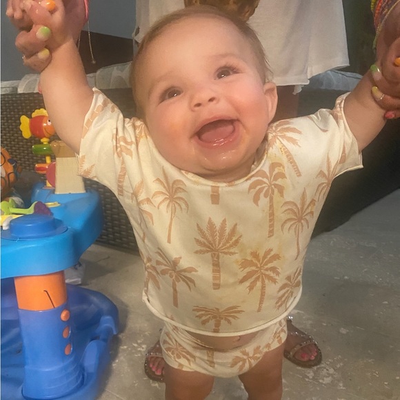 Little Monster Babes Handmade Palm Tree Outfit Size 9-12m - Picture 4 of 5